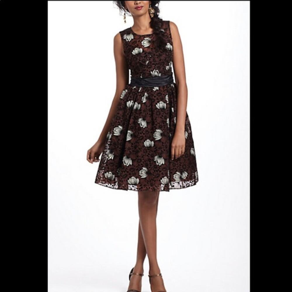 Anthropologie Frock Tracy Reese Silk Floral Sparkle Mini Cocktail Party Dress 0